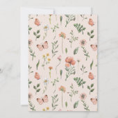 Invitation Boho fille Fleur sauvage bébé en fleurs douche (Dos)