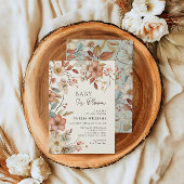 Invitation Boho Fleur de Saisons Blanche Baby Shower