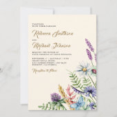Invitation Boho Fleur sauvage All in One Cream Mariage (Devant)