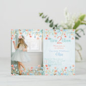 Invitation Boho Fleur sauvage aquarelle Anniversaire Invitati (Debout devant)