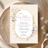 Invitation Boho Fleur sauvage Aquarelle bébé fille douche
