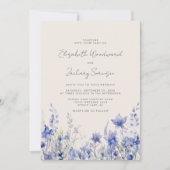 Invitation Boho Fleur sauvage Aquarelle Bluebells Mariage (Devant)