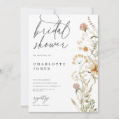 Invitation Boho Fleur sauvage aquarelle Fête des mariées mini (Devant)