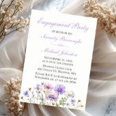 Invitation Boho Fleur sauvage aquarelle Fiançailles Floral