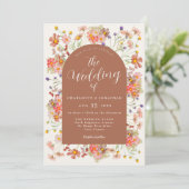 Invitation Boho Fleur sauvage Arch Mariage (Debout devant)