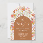 Invitation Boho Fleur sauvage Automne Arch Mariage Terracotta (Devant)