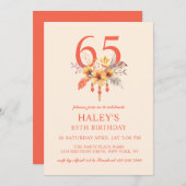 Invitation Boho Fleur sauvage Automne Automne Floral 65E Anni (Devant / Derrière)