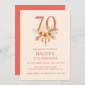 Invitation Boho Fleur sauvage Automne Automne Floral 70E Anni (Devant / Derrière)