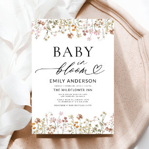 Invitation Boho Fleur sauvage Baby in Bloom Baby shower