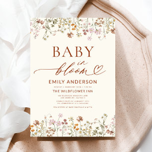 Invitation Boho Fleur sauvage Baby in Bloom Baby shower