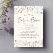 Invitation Boho Fleur sauvage Baby in Bloom Cream Baby shower