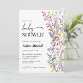 Invitation Boho Fleur sauvage Baby shower aquarelle Floral (Debout devant)