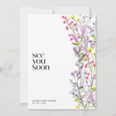 Invitation Boho Fleur sauvage Baby shower aquarelle Floral (Dos)