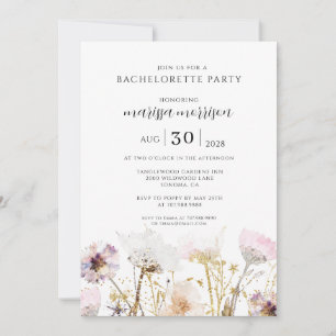 Invitation Boho Fleur sauvage Bachelorette Party