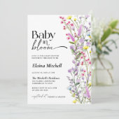 Invitation Boho Fleur sauvage bébé en fleurs douche florale (Debout devant)
