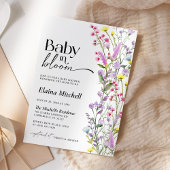 Invitation Boho Fleur sauvage bébé en fleurs douche florale