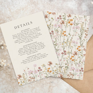 Invitation Boho Fleur sauvage Beige Garden Détails du mariage