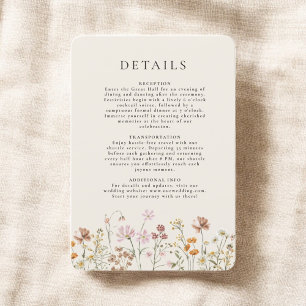 Invitation Boho Fleur sauvage Beige Garden Détails du mariage