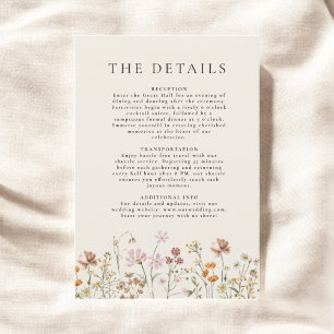 Invitation Boho Fleur sauvage Beige Garden Détails du mariage
