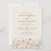 Invitation Boho Fleur sauvage Beige Garden Mariage (Devant)
