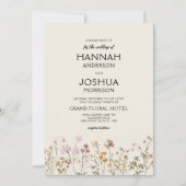 Invitation Boho Fleur sauvage Beige Garden Mariage (Devant)