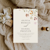 Invitation Boho Fleur sauvage Beige Garden Mariage