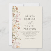 Invitation Boho Fleur sauvage Beige Garden Mariage (Devant)