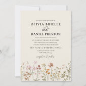 Invitation Boho Fleur sauvage Beige Garden Mariage (Devant)