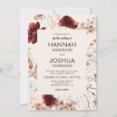Invitation Boho Fleur sauvage Beige Photo Mariage Instagram (Devant)