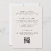Invitation Boho Fleur sauvage Beige QR Code Baby shower (Dos)