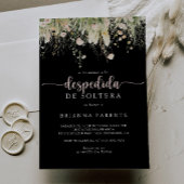 Invitation Boho Fleur sauvage Black Espagnol Fête des mariées