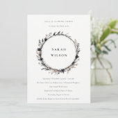 Invitation Boho Fleur sauvage Black Fall Fête des mariées de  (Debout devant)