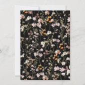 Invitation Boho Fleur sauvage Black Garden Mariage (Dos)