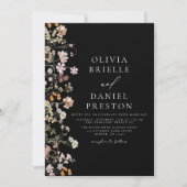 Invitation Boho Fleur sauvage Black Garden Mariage (Devant)