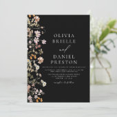 Invitation Boho Fleur sauvage Black Garden Mariage (Debout devant)
