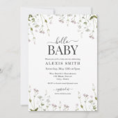 Invitation Boho Fleur sauvage botanique Baby shower floral (Devant)