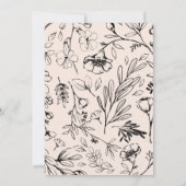 Invitation Boho Fleur sauvage Botanique Fête des mariées flor (Dos)