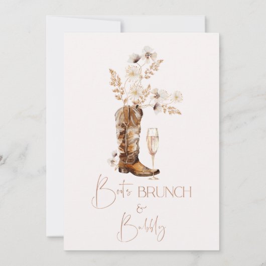 Invitation Boho Fleur sauvage Bottes Brunch Bubbly Fête des m (Dos)