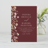 Invitation Boho Fleur sauvage Bourgogne Garden Mariage (Debout devant)