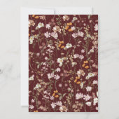 Invitation Boho Fleur sauvage Bourgogne Garden Mariage (Dos)