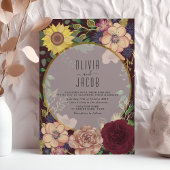 Invitation Boho Fleur sauvage Bourgogne Mariage