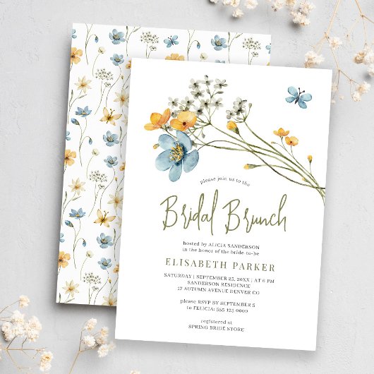 Invitation Boho fleur sauvage brunch du printemps