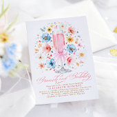 Invitation Boho Fleur sauvage Brunch et Bubbly Fête des marié