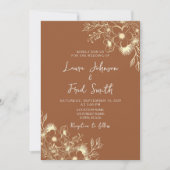 Invitation Boho Fleur sauvage Burnt Orange Mariage (Devant)