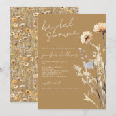 Invitation Boho Fleur sauvage Chic Fête des mariées (Devant / Derrière)