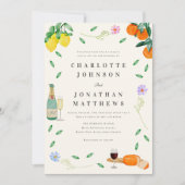 Invitation Boho Fleur sauvage Citrus Rustique Mariage d'été (Devant)