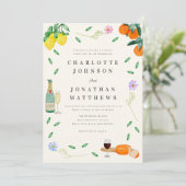 Invitation Boho Fleur sauvage Citrus Rustique Mariage d'été (Debout devant)