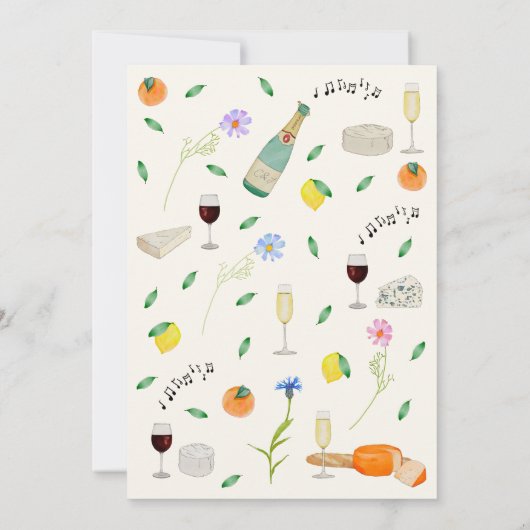 Invitation Boho Fleur sauvage Citrus Rustique Mariage d'été (Dos)