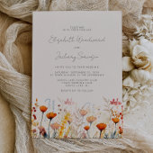 Invitation Boho Fleur sauvage d'automne aquarelle Mariage flo