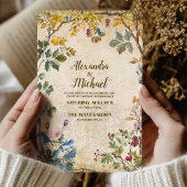 Invitation Boho Fleur sauvage d'automne Mariage botanique